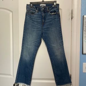 High rise crop jeans